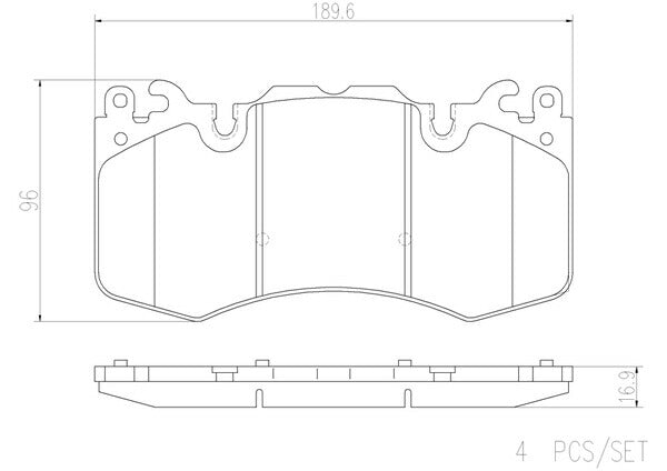 brembo CERAMIC PAD LAND ROVER レンジローバー スポーツ LW5SA 2013/11〜2018/05 フロント左右セット P44 023N