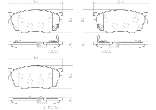 brembo CERAMIC PAD マツダ カペラワゴン/カペラカーゴ GWFW 1997/10〜1999/08 フロント左右セット P49 026N