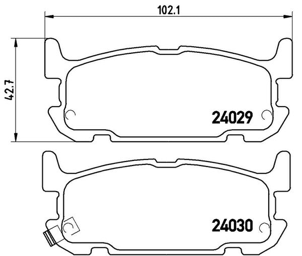 brembo BLACK PAD マツダ ロードスター/ユーノスロードスター NB6C 2000/06〜2005/06 リア左右セット P49 031