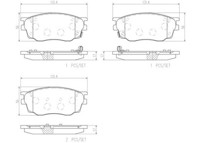 brembo CERAMIC PAD マツダ アテンザセダン GG3P 2005/05〜2008/01 フロント左右セット P49 033N