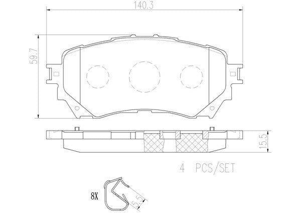brembo CERAMIC PAD マツダ アテンザセダン GJ2FP 2012/11〜2019/08 フロント左右セット P49 048N