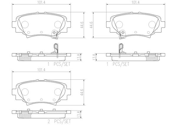 brembo CERAMIC PAD マツダ アクセラ/アクセラスポーツ BM2FS 2013/10〜 リア左右セット P49 049N
