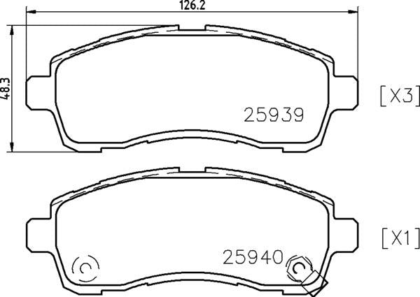 brembo BLACK PAD マツダ デミオ DE3FS/DEJFS 2007/07〜2014/09 フロント左右セット P49 057
