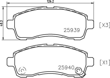 brembo BLACK PAD マツダ デミオ DE3FS/DEJFS 2007/07〜2014/09 フロント左右セット P49 057