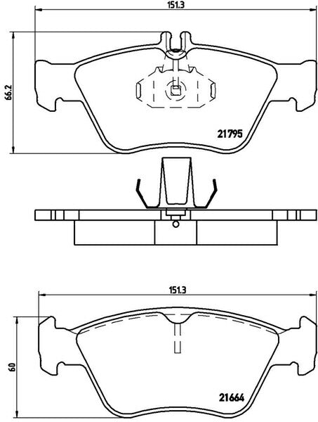 brembo BLACK PAD MERCEDES BENZ Eクラス W210(ワゴン) 210261 1997/08〜1999/07 フロント左右セット P50 023