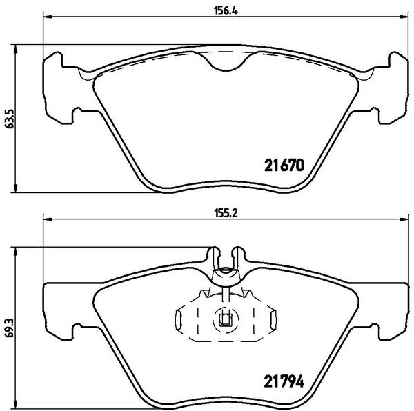 brembo BLACK PAD MERCEDES BENZ SLK R170 170465 2001〜2004/08 フロント左右セット P50 026