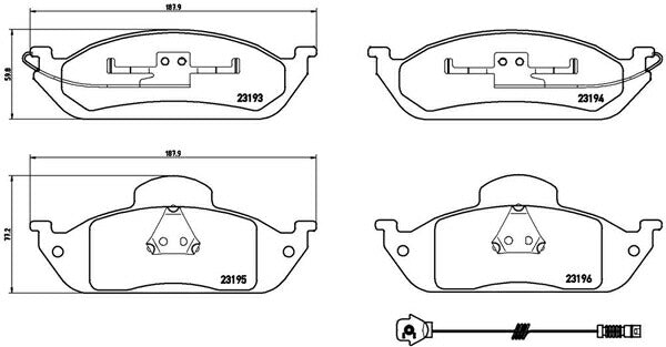 brembo BLACK PAD MERCEDES BENZ Mクラス W163 163154 1998/08〜2003/02 フロント左右セット P50 039
