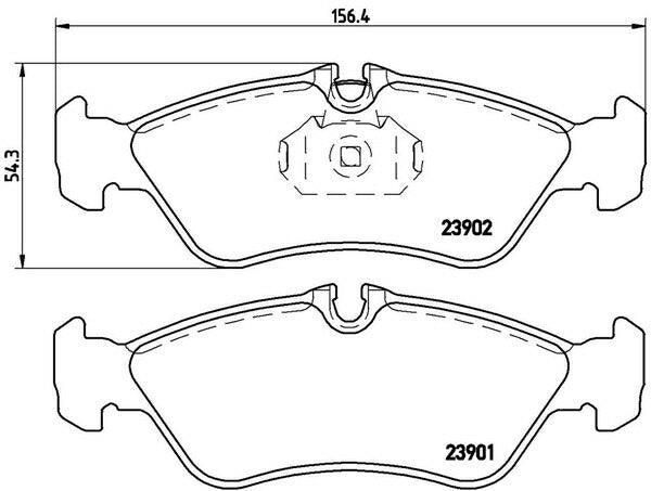 brembo BLACK PAD MERCEDES BENZ W903 903661 2002〜2004 リア左右セット P50 082