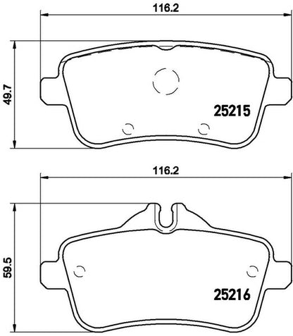 brembo BLACK PAD MERCEDES BENZ GLクラス X166 166873 2016/04〜 リア左右セット P50 099