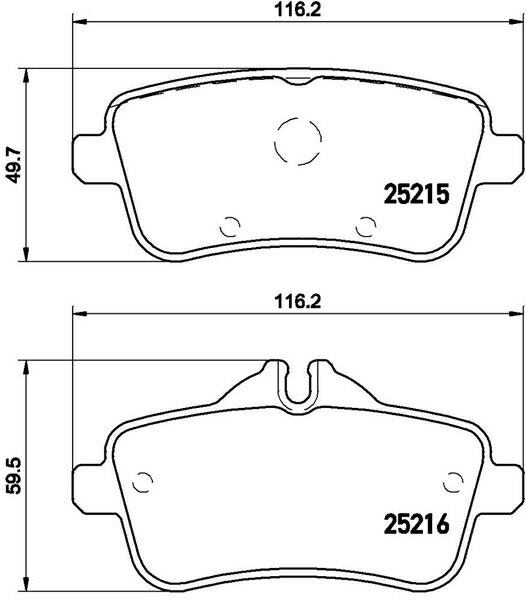 brembo BLACK PAD MERCEDES BENZ Mクラス/GLE W166 166024 2012/06〜2015/10 リア左右セット P50 100