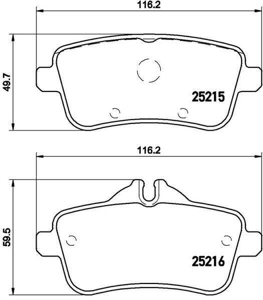 brembo BLACK PAD MERCEDES BENZ Mクラス/GLE W166 166074 2015/10〜2019/06 リア左右セット P50 101