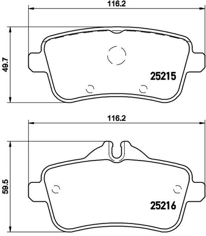 brembo BLACK PAD MERCEDES BENZ Mクラス/GLE W166 166074 2015/10〜2019/06 リア左右セット P50 101
