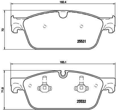 brembo BLACK PAD MERCEDES BENZ GLクラス X166 166824 2016/04〜 フロント左右セット P50 102
