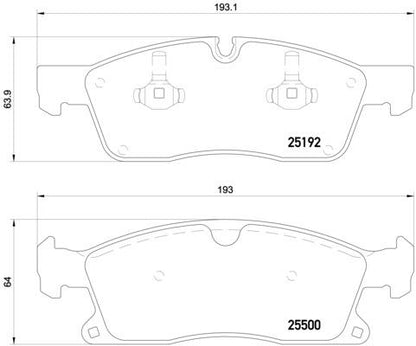 brembo BLACK PAD MERCEDES BENZ GLクラス X166 166824 2015/01〜2016/04 フロント左右セット P50 109