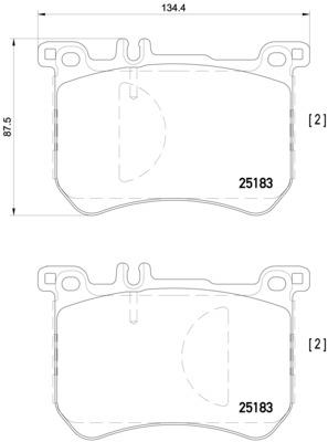 brembo BLACK PAD MERCEDES BENZ SL R231 231457 2012/03〜 フロント左右セット P50 111