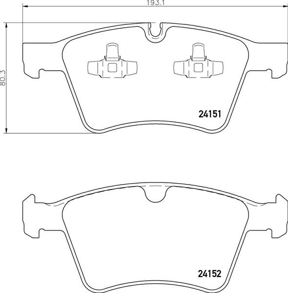 brembo BLACK PAD MERCEDES BENZ GLクラス X164 164828 2006/10〜2013/04 フロント左右セット P50 115