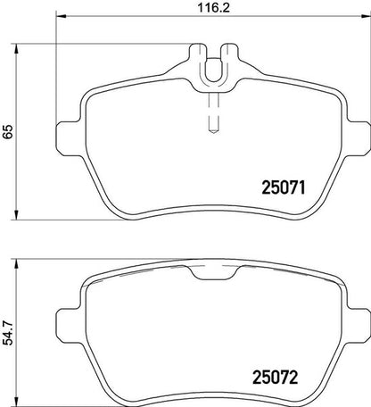 brembo BLACK PAD MERCEDES BENZ Sクラス W222 222057 2013/10〜 リア左右セット P50 117