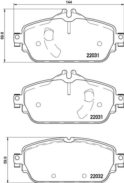 brembo BLACK PAD MERCEDES BENZ Cクラス W205(ワゴン) 205240C 2014/10〜2019/10 フロント左右セット P50 119