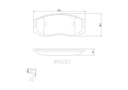 brembo CERAMIC PAD ミツビシ エテルナサヴァ E34A 1989/10〜1992/03 フロント左右セット P54 015N