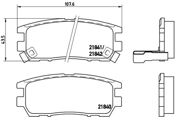 brembo BLACK PAD ミツビシ パジェロ V24WG 1991/01〜1993/07 リア左右セット P54 018
