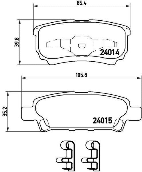 brembo BLACK PAD ミツビシ ランサー/ランサーセディア CS5A 2003/11〜 リア左右セット P54 034