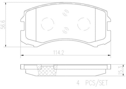 brembo CERAMIC PAD ミツビシ ミラージュディンゴ CQ1A/CQ5A 2000/12〜2002/08 フロント左右セット P54 041N