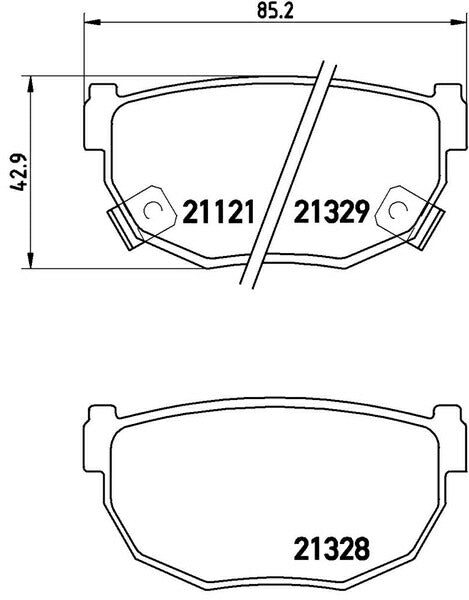 brembo BLACK PAD ニッサン レパード PF30 1983/01〜1986/02 リア左右セット P56 010