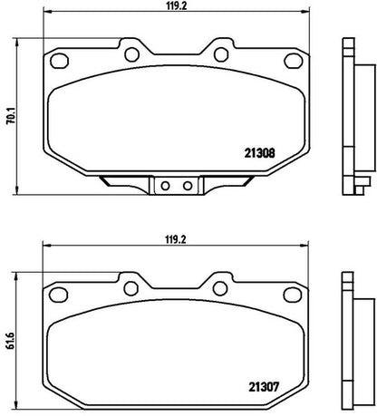 brembo BLACK PAD スバル レガシィB4 BE5 2002/11〜2003/04 フロント左右セット P56 025