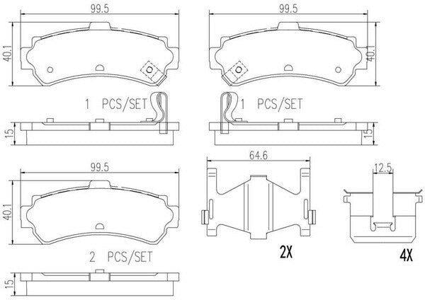 brembo CERAMIC PAD ニッサン プレセア R11/PR11 1995/01〜1997/08 リア左右セット P56 035N