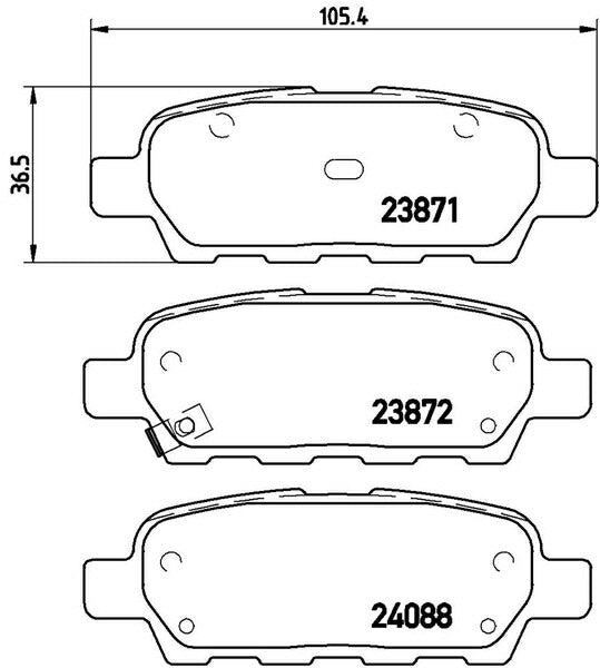 brembo BLACK PAD ニッサン エクストレイル T30/NT30 2006/12〜2007/08 リア左右セット P56 046