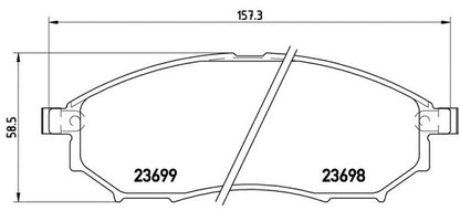 brembo BLACK PAD ニッサン シーマハイブリッド HGY51 2012/05〜 フロント左右セット P56 058