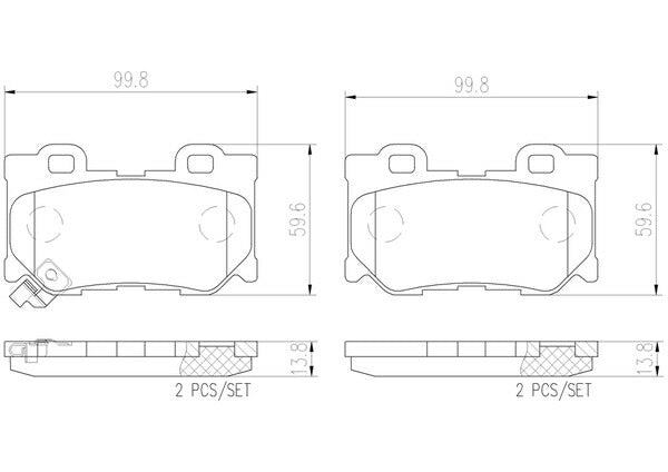 brembo CERAMIC PAD ニッサン フェアレディZ Z34/HZ34 2008/12〜 リア左右セット P56 095N