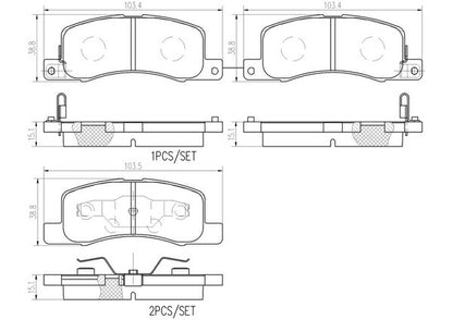 brembo BLACK PAD ニッサン デイズルークス B21A 2014/02〜2014/10 フロント左右セット P56 126