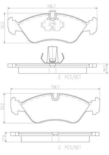 brembo CERAMIC PAD OPEL アストラ XD180/XD180W/XD180K 1996〜1998 フロント左右セット P59 017N