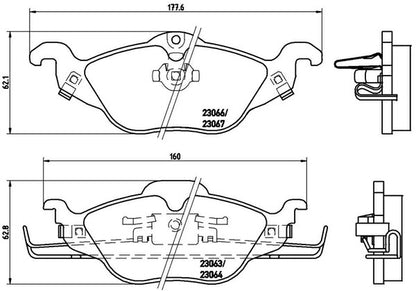 brembo BLACK PAD OPEL アストラ XK160/XK161 2001/09〜2004 フロント左右セット P59 030