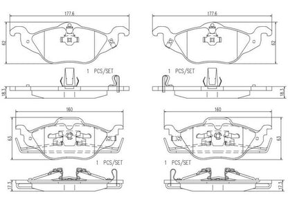 brembo CERAMIC PAD OPEL アストラ XK160/XK161 2001/09〜2004 フロント左右セット P59 030N