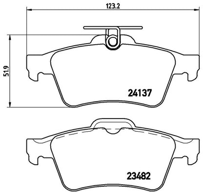 brembo BLACK PAD SAAB 9-3 FB207 2003〜 リア左右セット P59 042