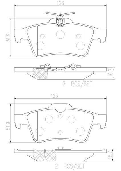 brembo CERAMIC PAD CITROEN C5 ブレーキツアラー X75F02 2010/05〜 リア左右セット P59 042N