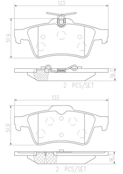 brembo CERAMIC PAD CITROEN C5 ブレーキツアラー X75F02 2010/05〜 リア左右セット P59 042N