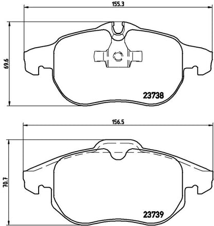 brembo BLACK PAD OPEL シグナム Z02Z22L 2003/12〜 フロント左右セット P59 043