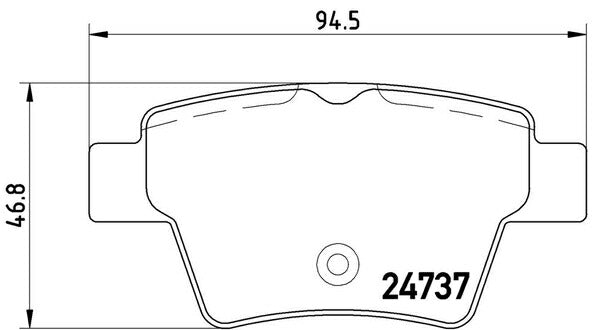 brembo BLACK PAD PEUGEOT 207 SW A7W5FY 2008/04〜2012/11 リア左右セット P61 100