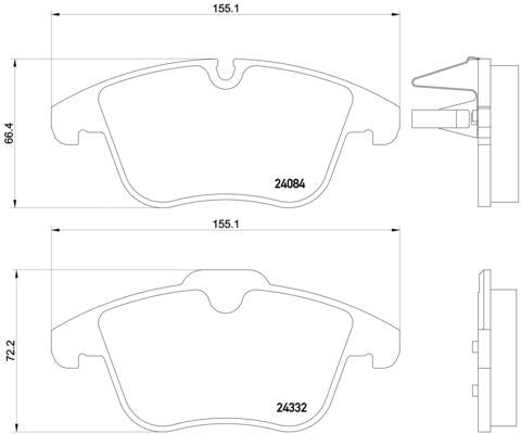 brembo BLACK PAD CITROEN C5 ブレーキツアラー X7RFJ 2008/10〜2010/04 フロント左右セット P61 106