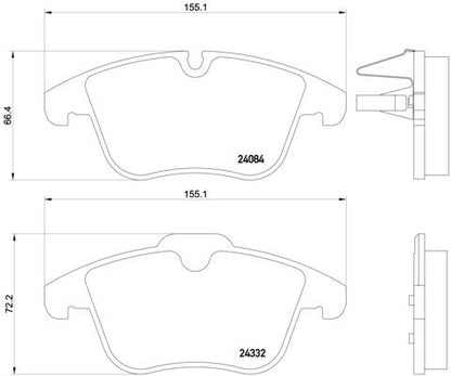 brembo BLACK PAD CITROEN C5 ブレーキツアラー X7RFJ 2008/10〜2010/04 フロント左右セット P61 106