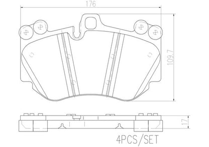 brembo CERAMIC PAD PORSCHE カイエン 2005/02〜2006/12 フロント左右セット P65 016N