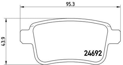 brembo BLACK PAD RENAULT カングー KWH5F/KWH5F1 2014/05〜 リア左右セット P68 043