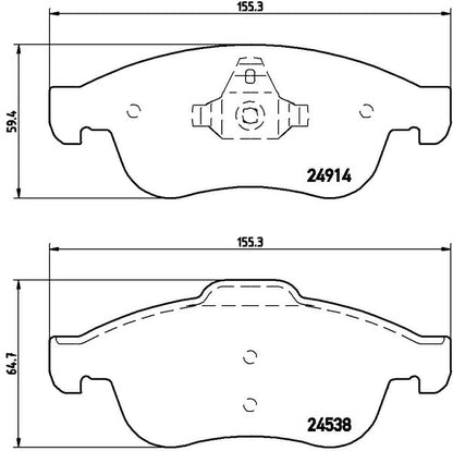brembo BLACK PAD RENAULT キャプチャー 2RH5F 2014/01〜 フロント左右セット P68 050