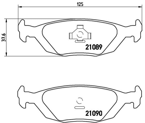 brembo BLACK PAD SAAB 900 AB20I/AB20S/AB202S 1989〜1993 リア左右セット P71 003