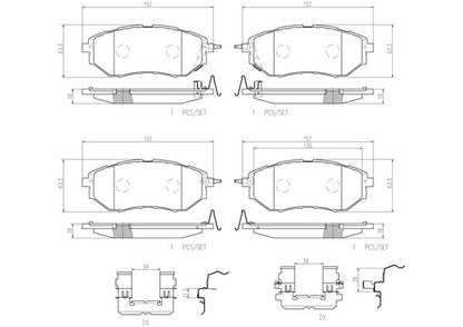 brembo CERAMIC PAD スバル インプレッサ GVF 2009/02〜 フロント左右セット P78 017N