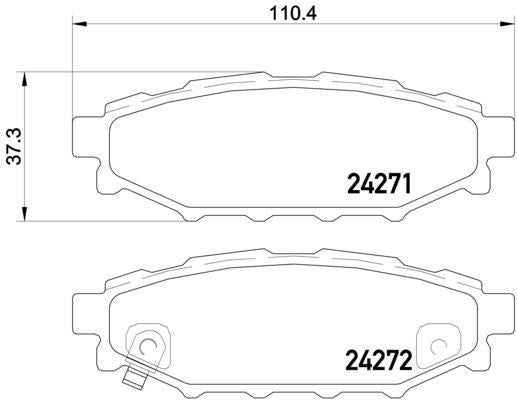 brembo BLACK PAD スバル インプレッサ GH2/GH3 2009/09〜2011/12 リア左右セット P78 020