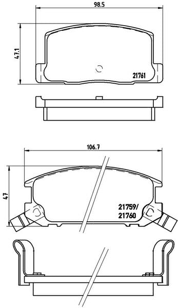 brembo BLACK PAD トヨタ MR2 AW10/AW11 1984/06〜1989/12 リア左右セット P83 019
